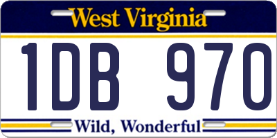WV license plate 1DB970