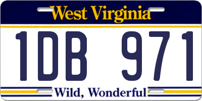 WV license plate 1DB971