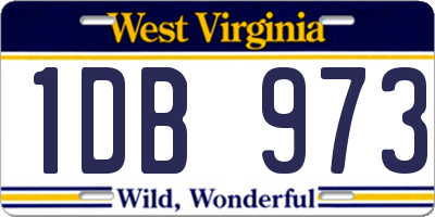WV license plate 1DB973
