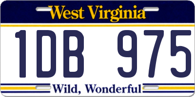 WV license plate 1DB975