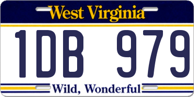 WV license plate 1DB979