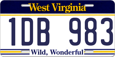 WV license plate 1DB983