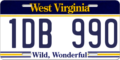 WV license plate 1DB990