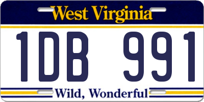 WV license plate 1DB991