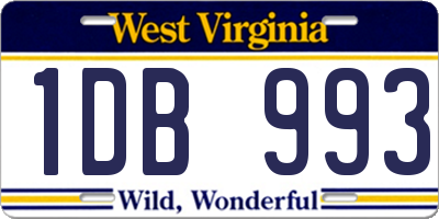 WV license plate 1DB993