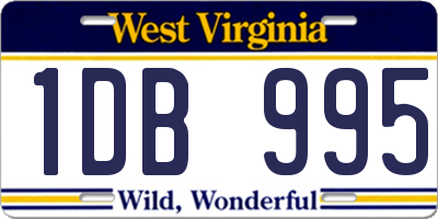 WV license plate 1DB995