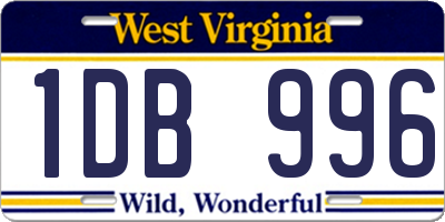 WV license plate 1DB996