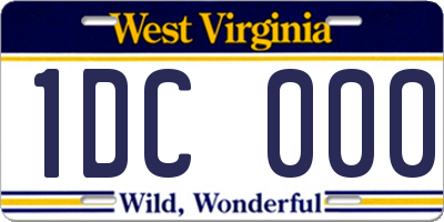 WV license plate 1DC000