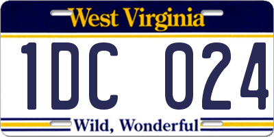 WV license plate 1DC024