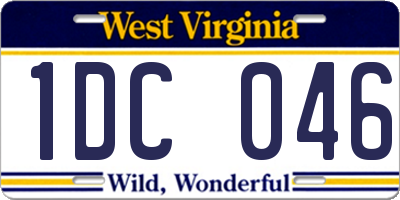 WV license plate 1DC046