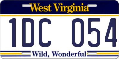 WV license plate 1DC054