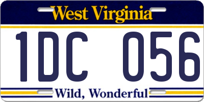 WV license plate 1DC056