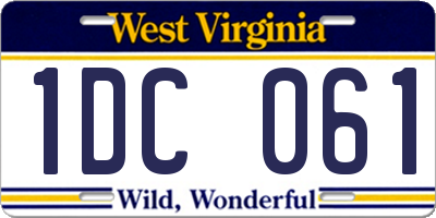 WV license plate 1DC061