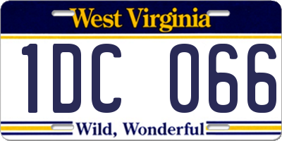 WV license plate 1DC066