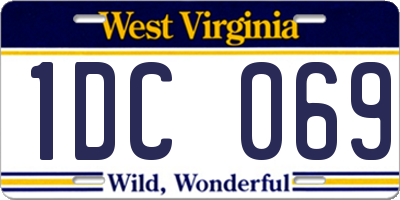 WV license plate 1DC069