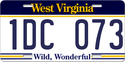 WV license plate 1DC073