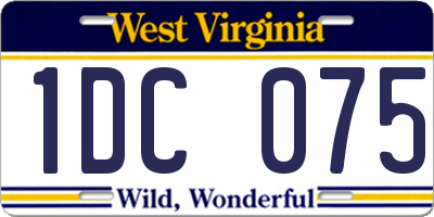 WV license plate 1DC075