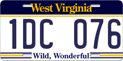 WV license plate 1DC076