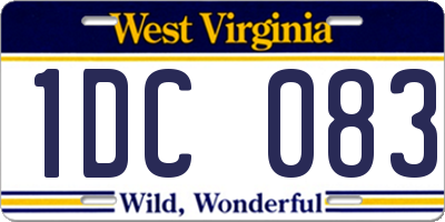 WV license plate 1DC083