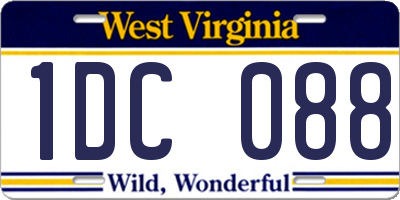 WV license plate 1DC088