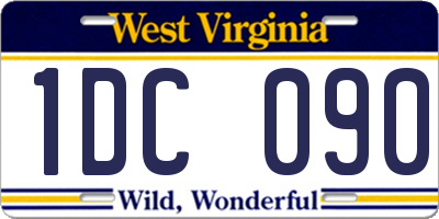 WV license plate 1DC090