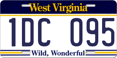 WV license plate 1DC095