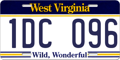 WV license plate 1DC096
