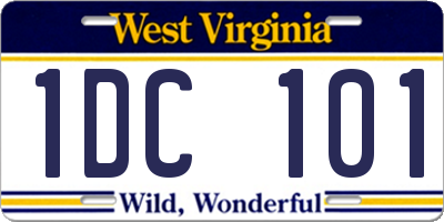 WV license plate 1DC101