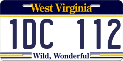 WV license plate 1DC112