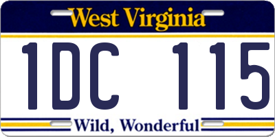 WV license plate 1DC115