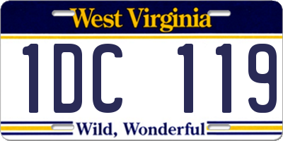 WV license plate 1DC119
