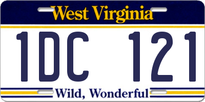 WV license plate 1DC121