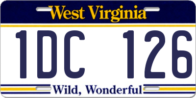 WV license plate 1DC126