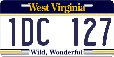 WV license plate 1DC127