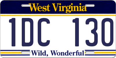 WV license plate 1DC130