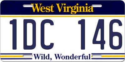WV license plate 1DC146