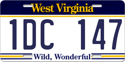 WV license plate 1DC147