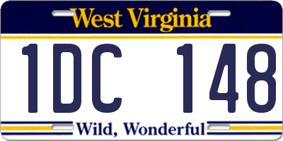 WV license plate 1DC148
