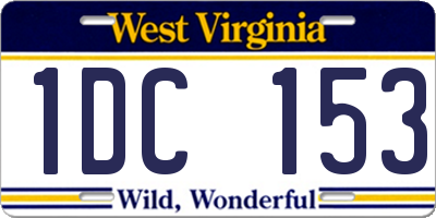 WV license plate 1DC153