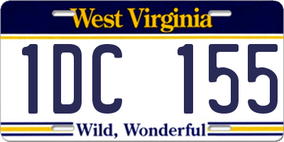 WV license plate 1DC155