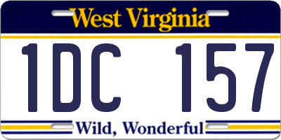 WV license plate 1DC157