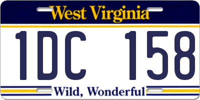 WV license plate 1DC158