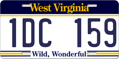 WV license plate 1DC159