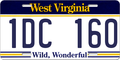 WV license plate 1DC160