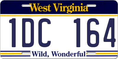 WV license plate 1DC164