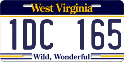 WV license plate 1DC165