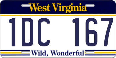 WV license plate 1DC167