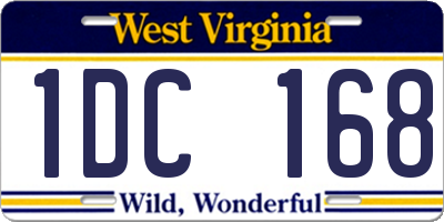 WV license plate 1DC168