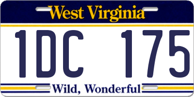 WV license plate 1DC175