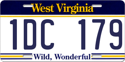 WV license plate 1DC179